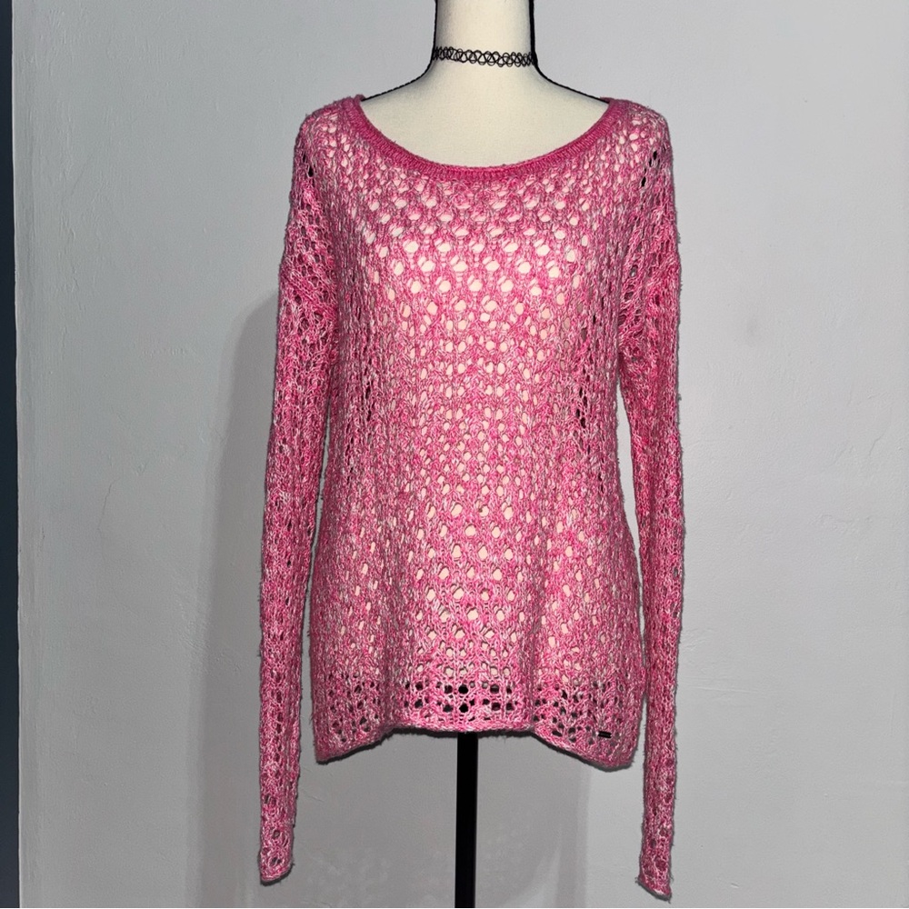 Hollister Vibrant Pink Knit Sweater